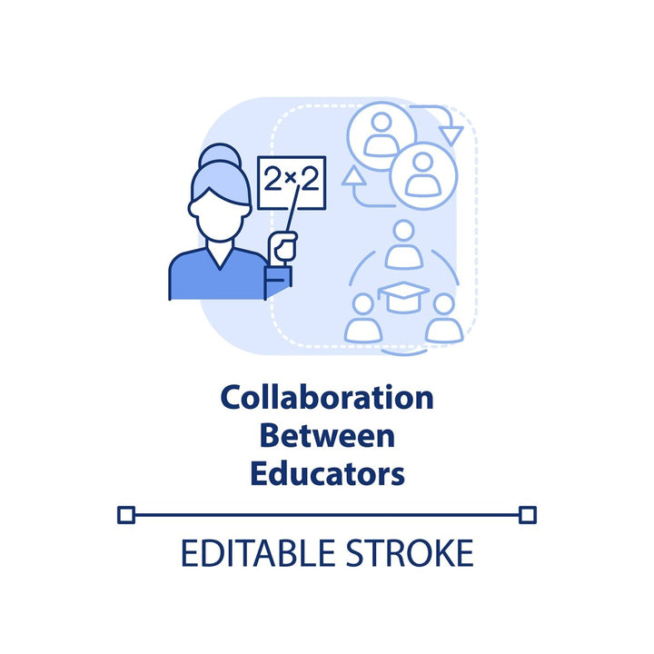 Diversity and inclusion blue concept icons set