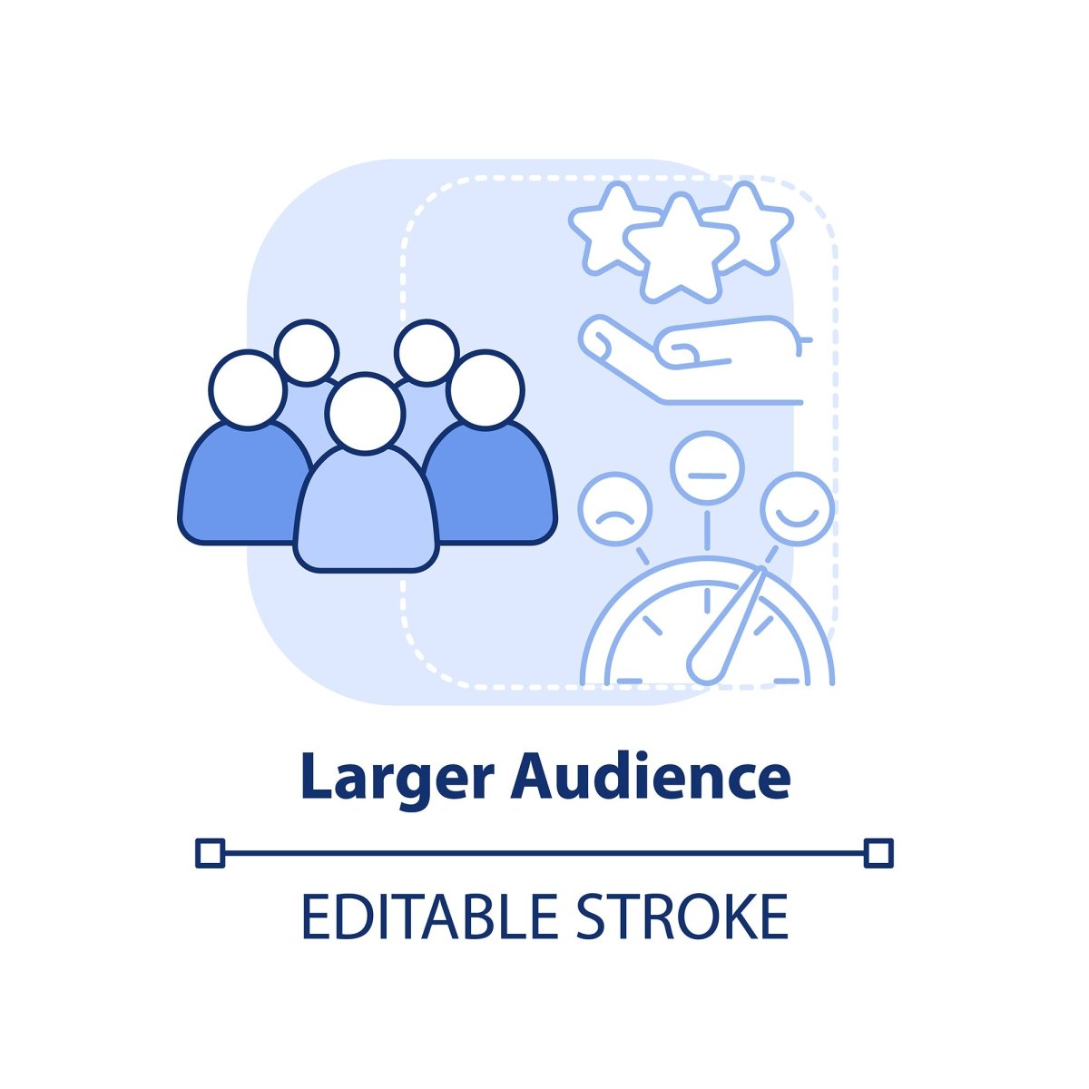 Diversity and inclusion blue concept icons set