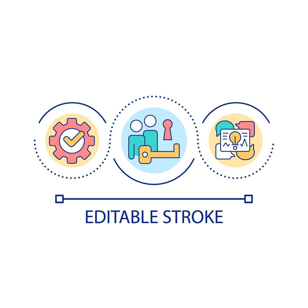 Diversity and inclusion loop concept icon set
