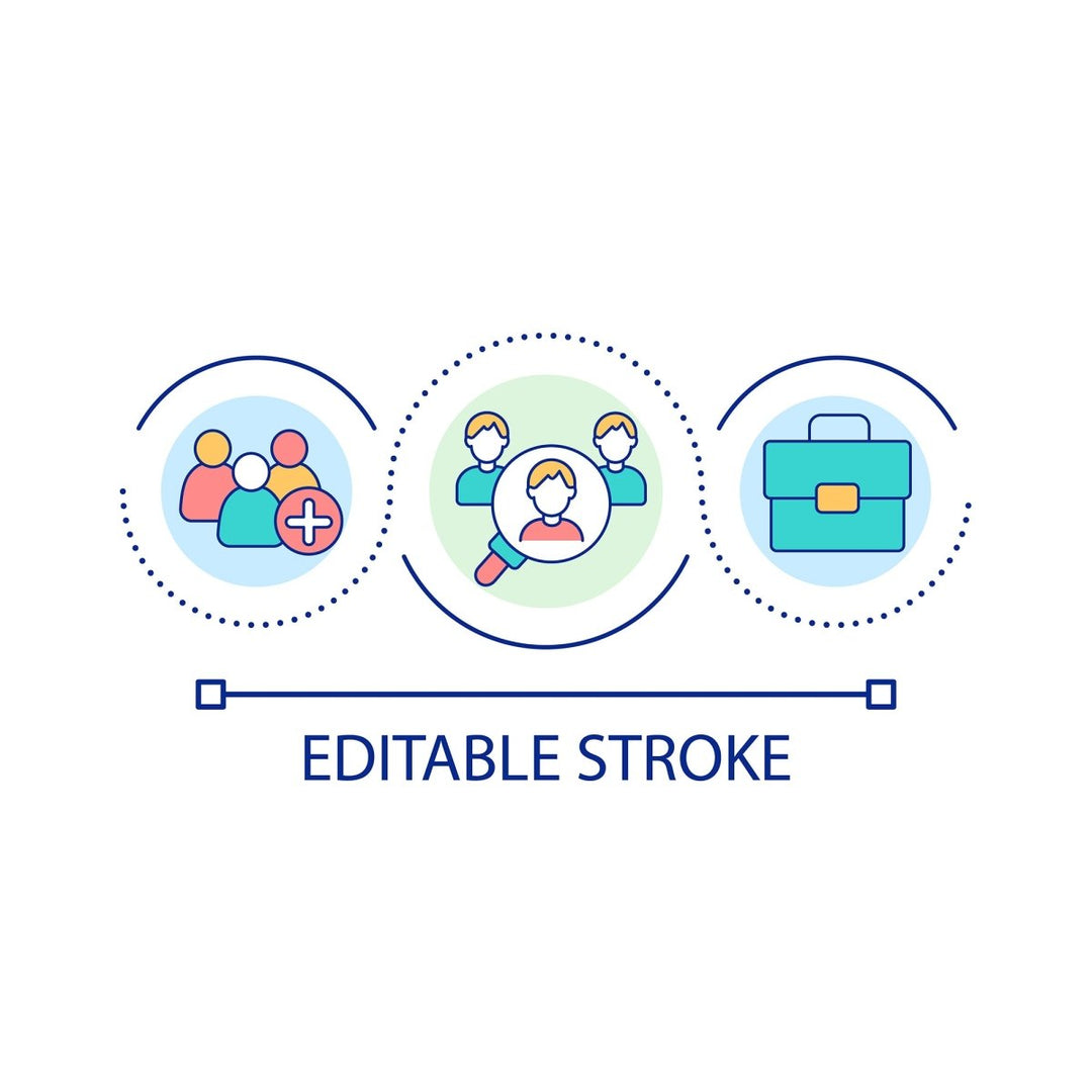 Diversity and inclusion loop concept icon set