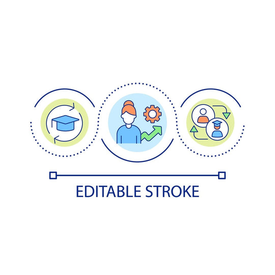 Diversity and inclusion loop concept icon set