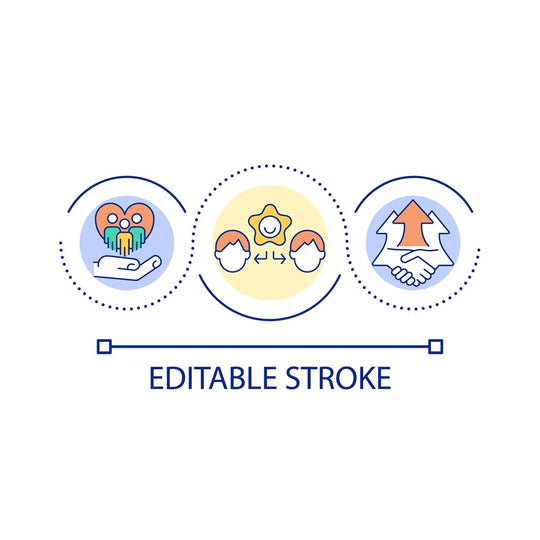 Diversity and inclusion loop concept icon set