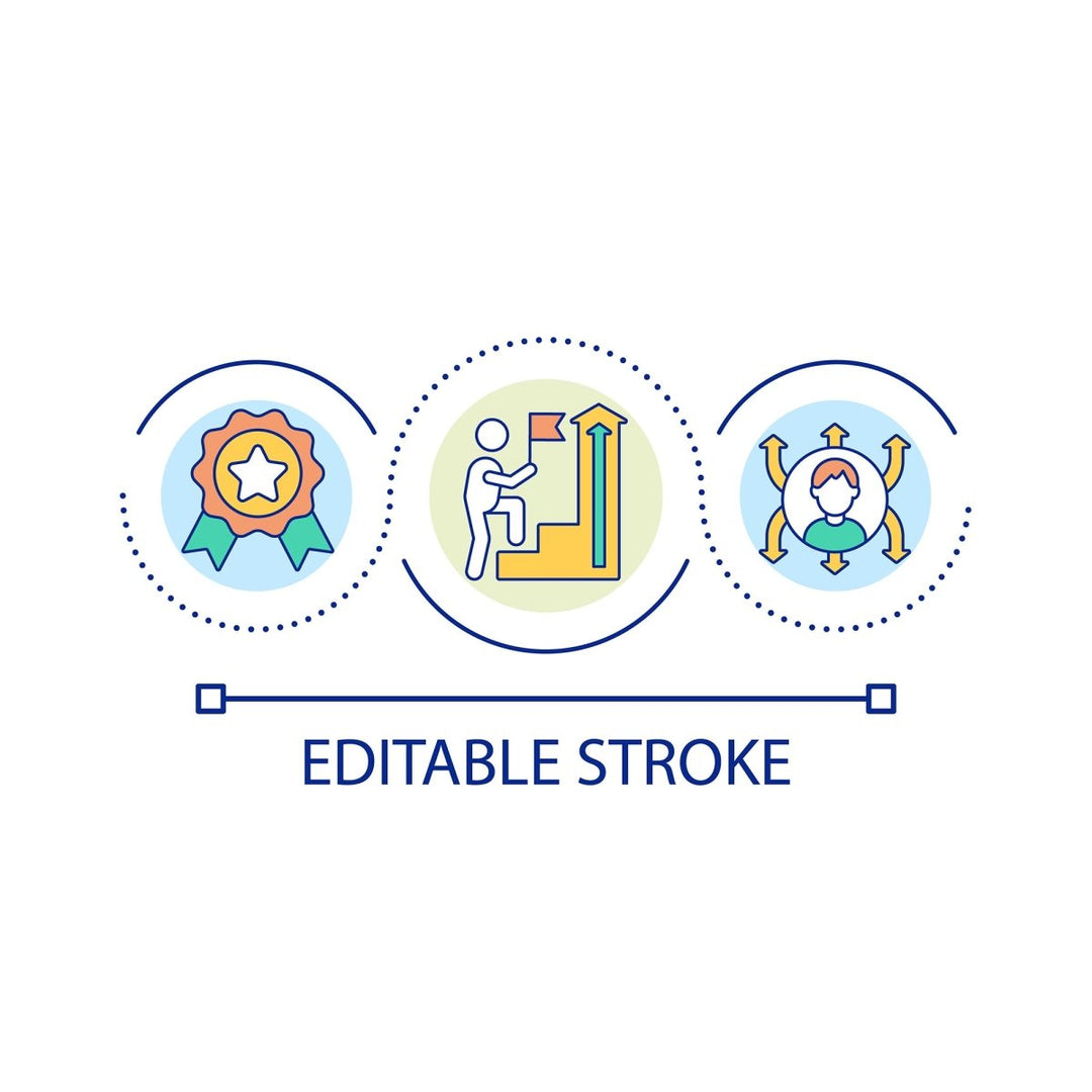 Diversity and inclusion loop concept icon set