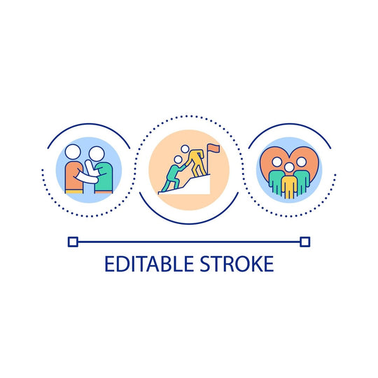 Diversity and inclusion loop concept icon set
