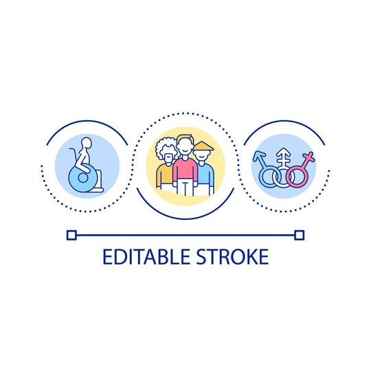 Diversity and inclusion loop concept icon set