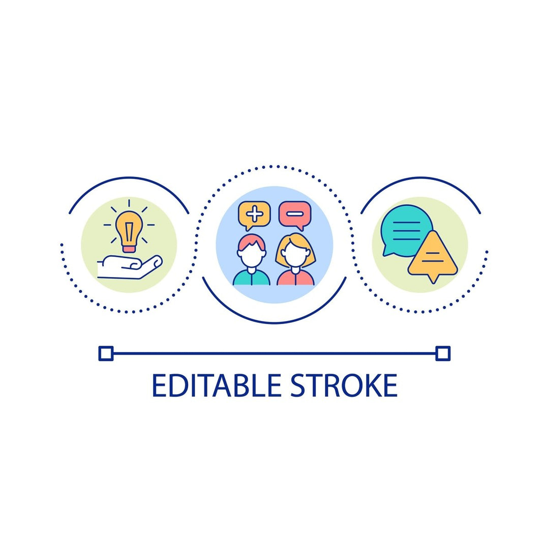 Diversity and inclusion loop concept icon set