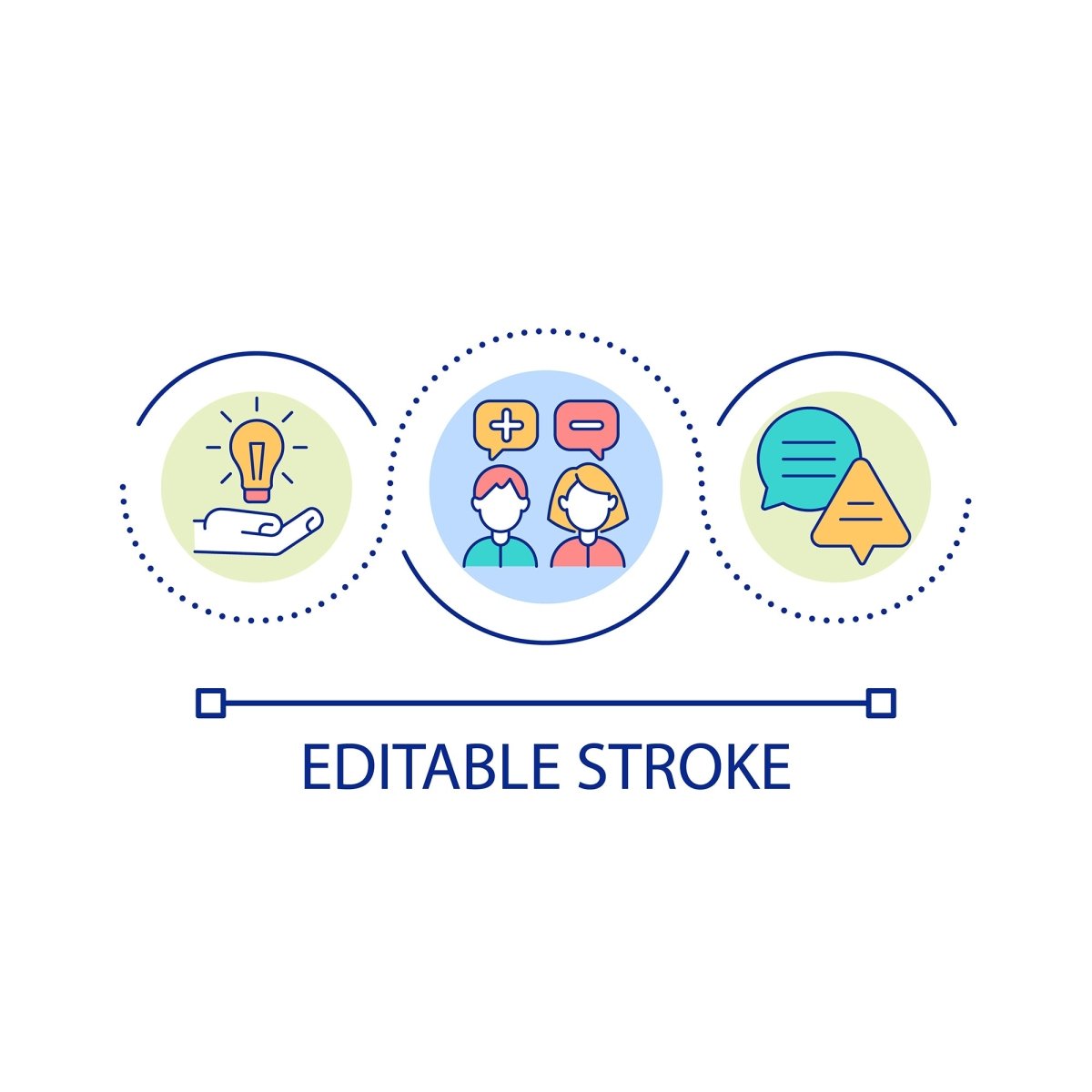 Diversity and inclusion loop concept icon set