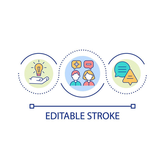 Diversity and inclusion loop concept icon set