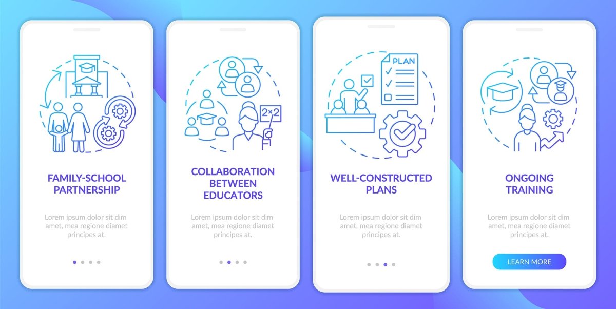 Diversity and inclusion mobile app screen set
