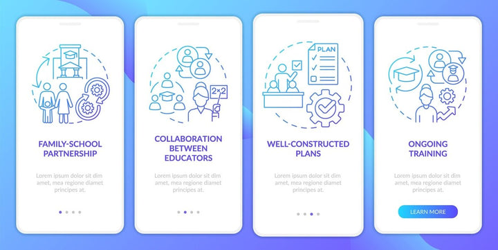 Diversity and inclusion mobile app screen set