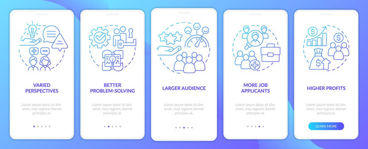 Diversity and inclusion mobile app screen set