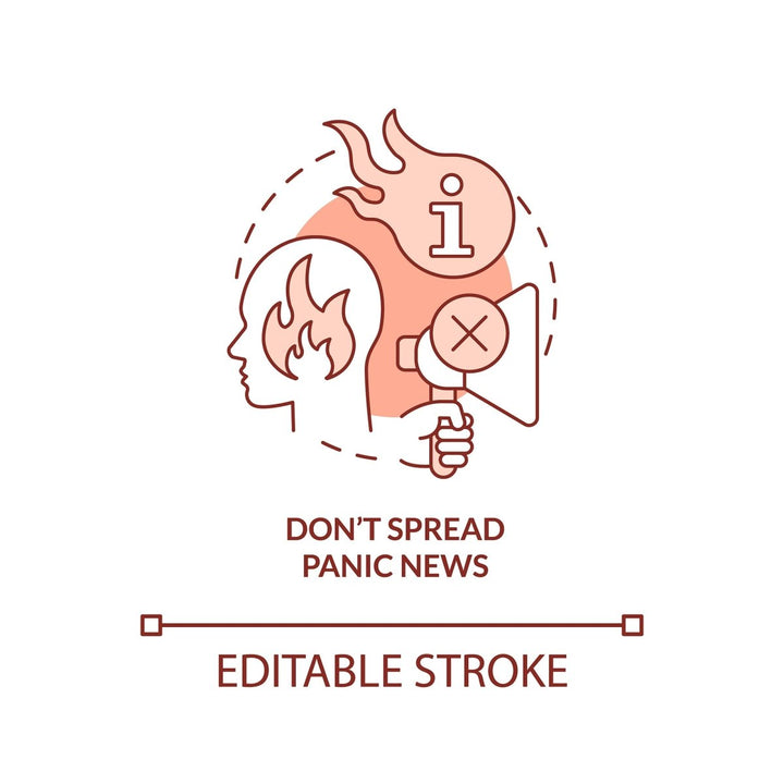 Do not spread panic news red concept icon