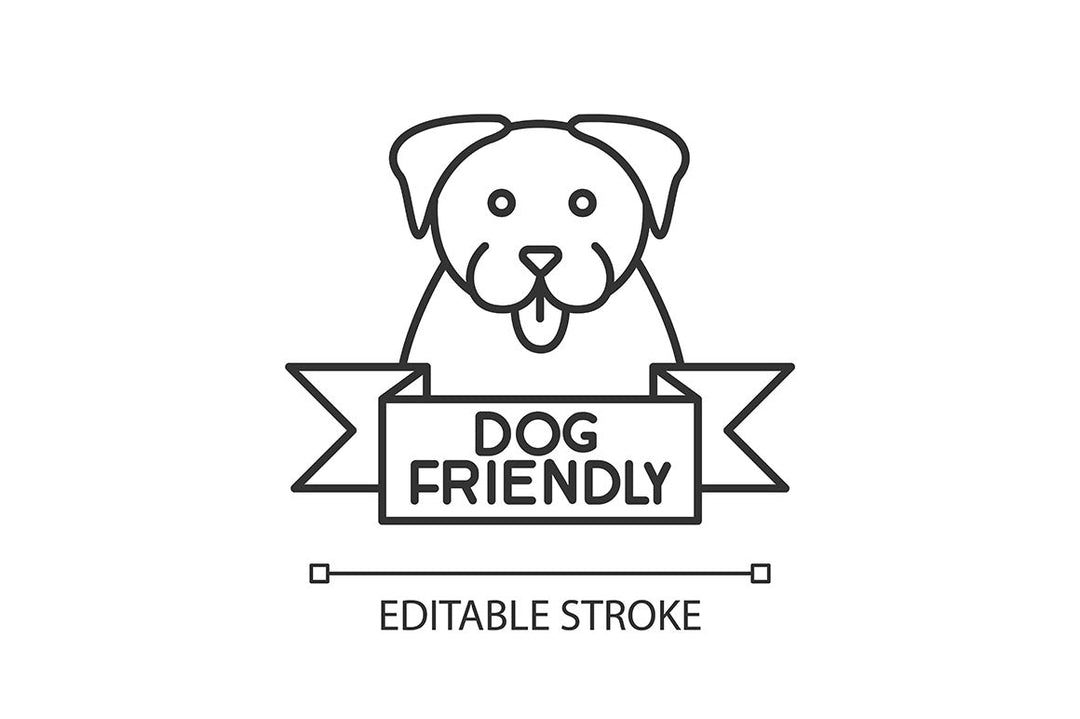 Dog Friendly and No Pet Signs Icons Set