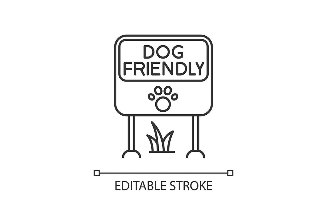 Dog Friendly and No Pet Signs Icons Set