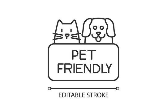 Dog Friendly and No Pet Signs Icons Set