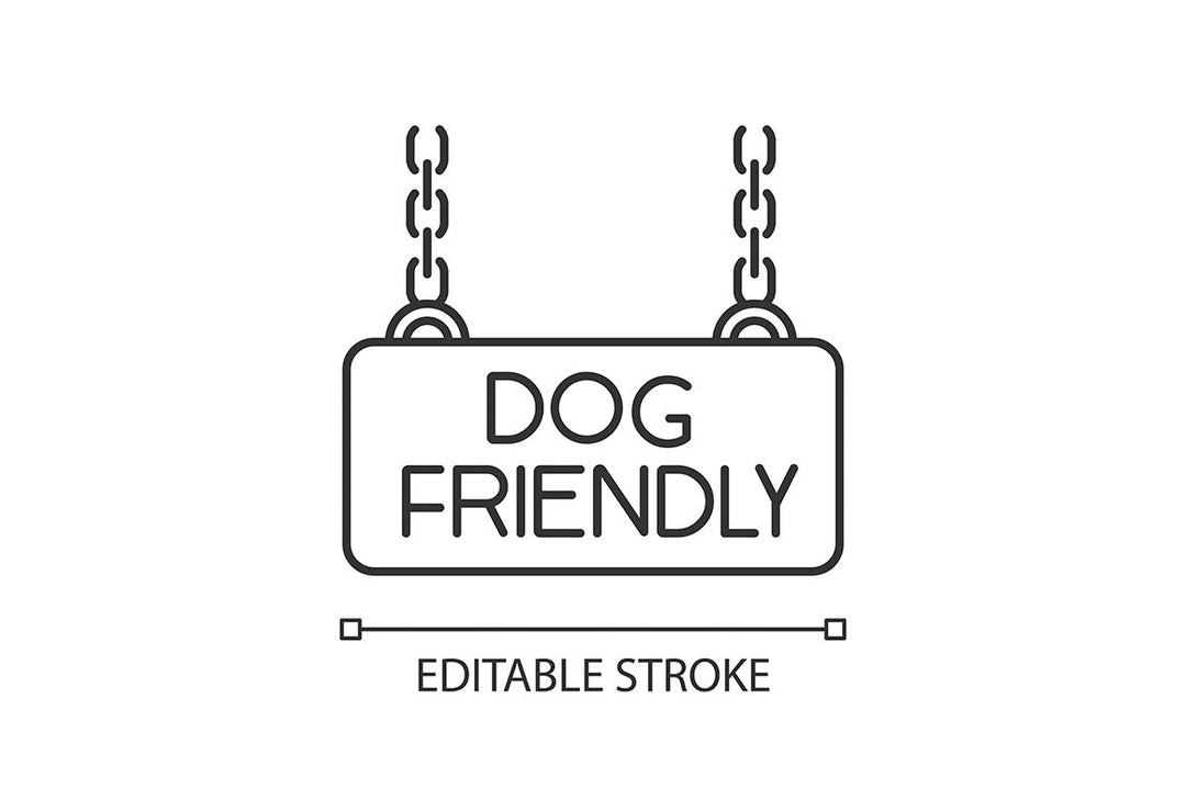 Dog Friendly and No Pet Signs Icons Set