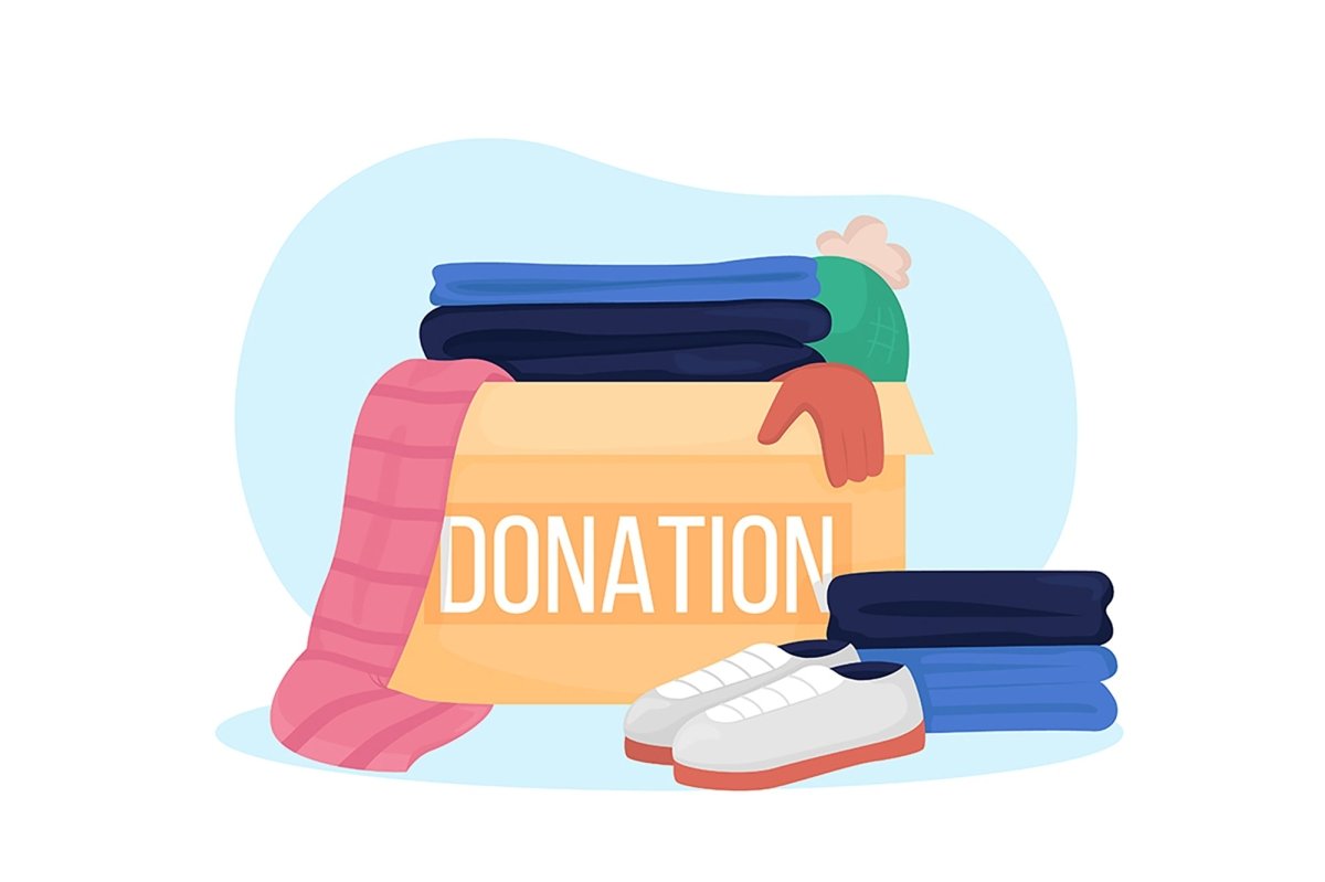 Donation box 2D vector isolated illustration set
