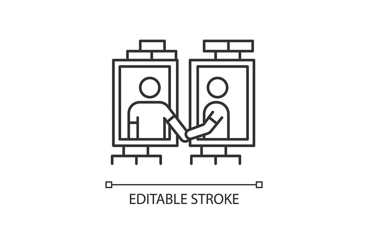 Dormitory pixel perfect linear icons set