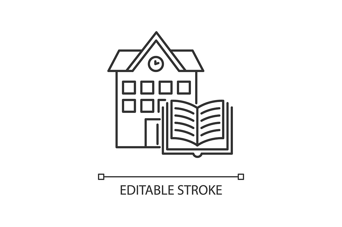 Dormitory pixel perfect linear icons set