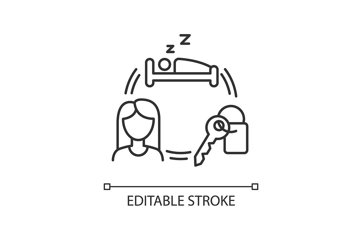 Dormitory pixel perfect linear icons set