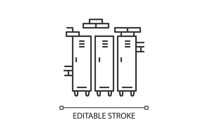 Dormitory pixel perfect linear icons set