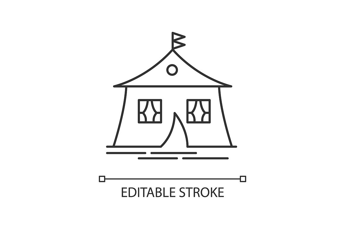 Dormitory pixel perfect linear icons set