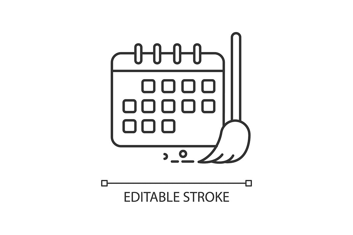 Dormitory pixel perfect linear icons set