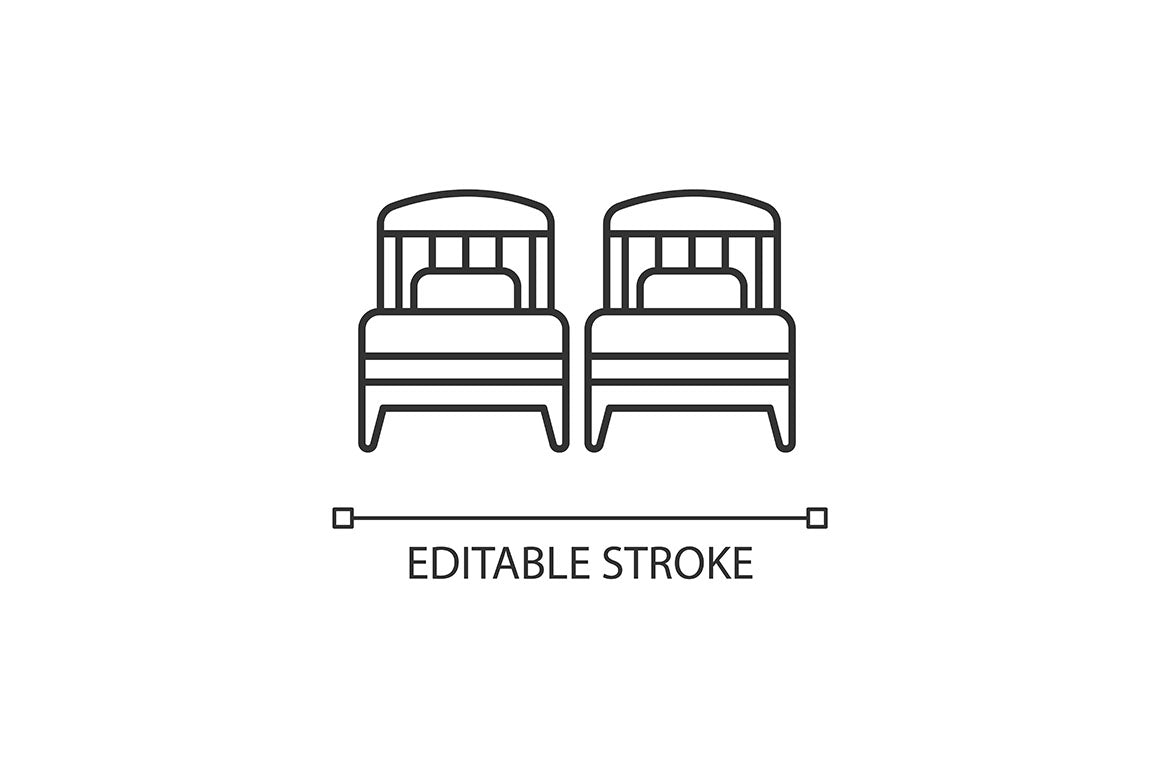 Dormitory pixel perfect linear icons set