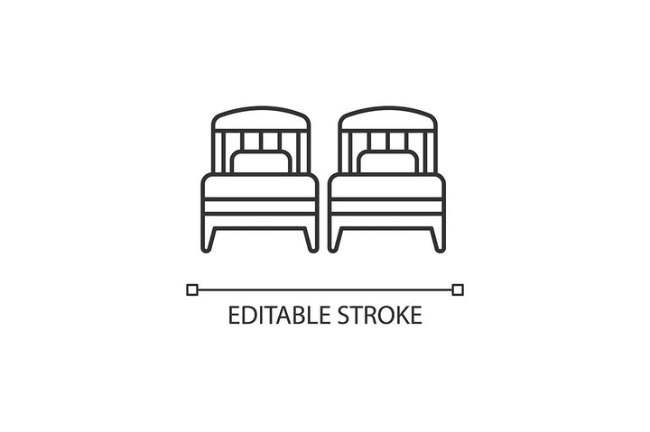 Dormitory pixel perfect linear icons set