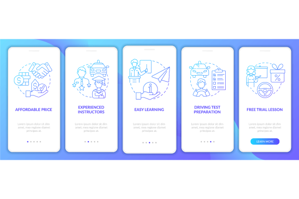 Driver Education App Page Screen Bundle