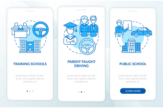Driver Education App Page Screen Bundle