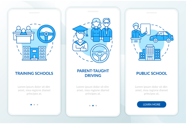 Driver Education App Page Screen Bundle