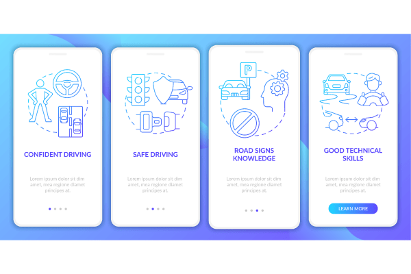 Driver Education App Page Screen Bundle