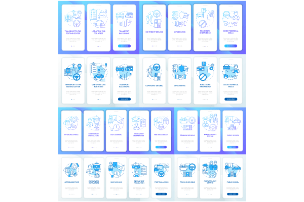 Driver Education App Page Screen Bundle