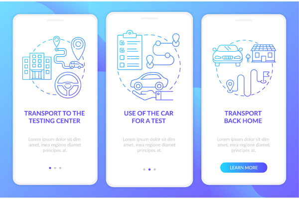 Driver Education App Page Screen Bundle