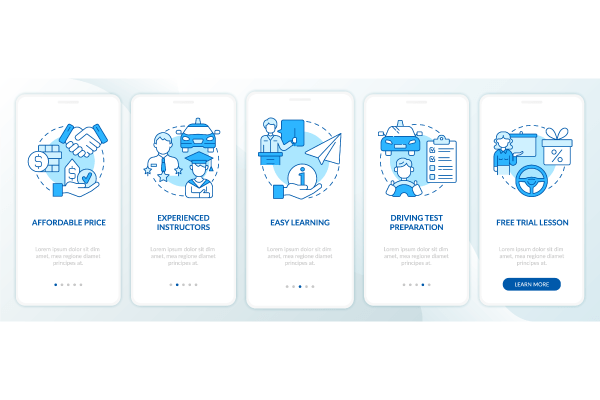Driver Education App Page Screen Bundle