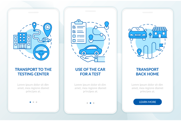 Driver Education App Page Screen Bundle