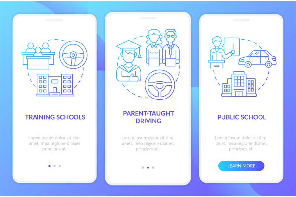 Driver Education App Page Screen Bundle