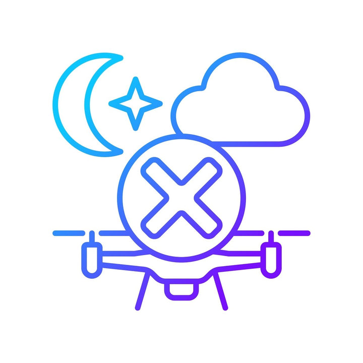 Drone usage gradient manual label icons set for dark and light mode set