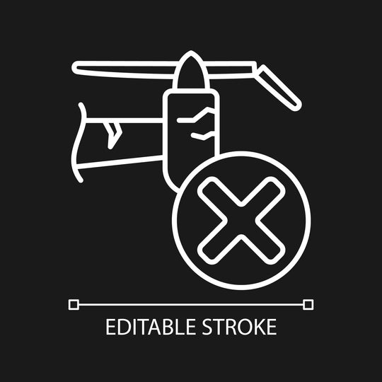 Drone usage linear manual label icons set for dark and light mode