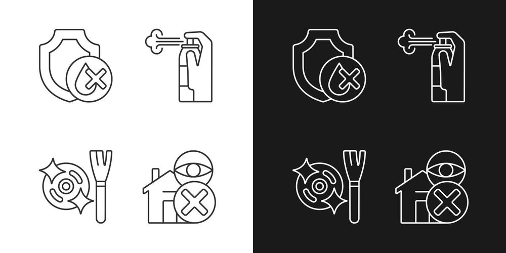 Drone usage linear manual label icons set for dark and light mode