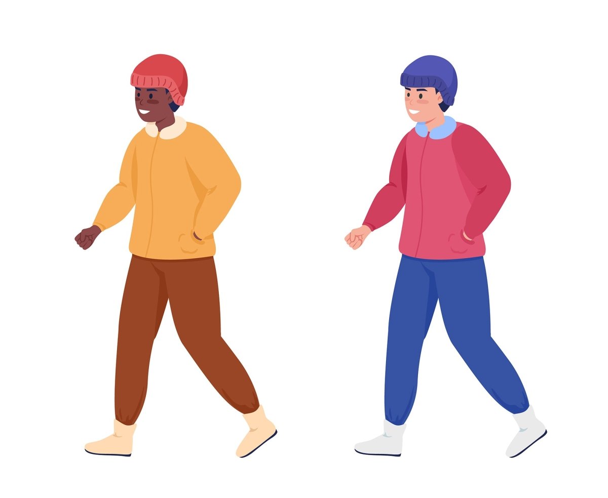 Dynamic figures flat color vector characters set