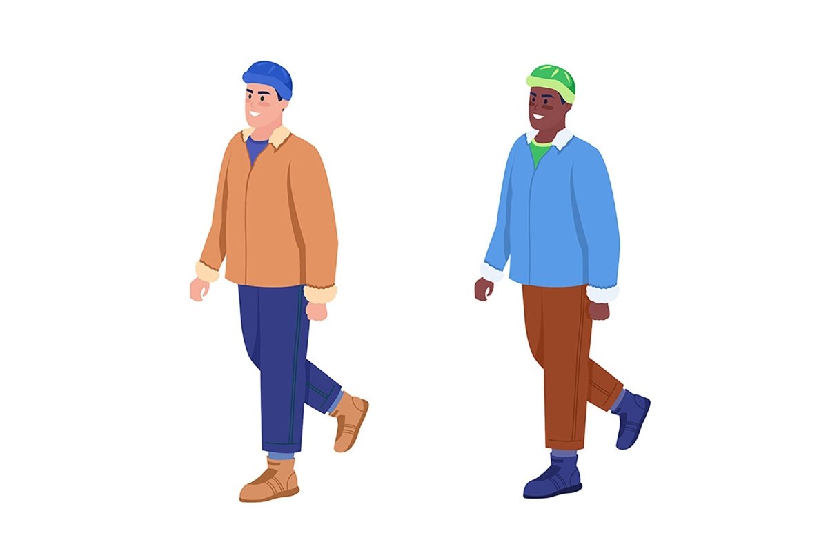 Dynamic figures flat color vector characters set