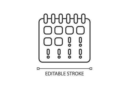 Early pregnancy symptom pixel perfect linear icons set