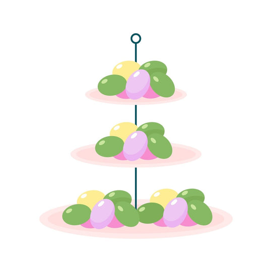 Easter celebration flat color vector detailed object set