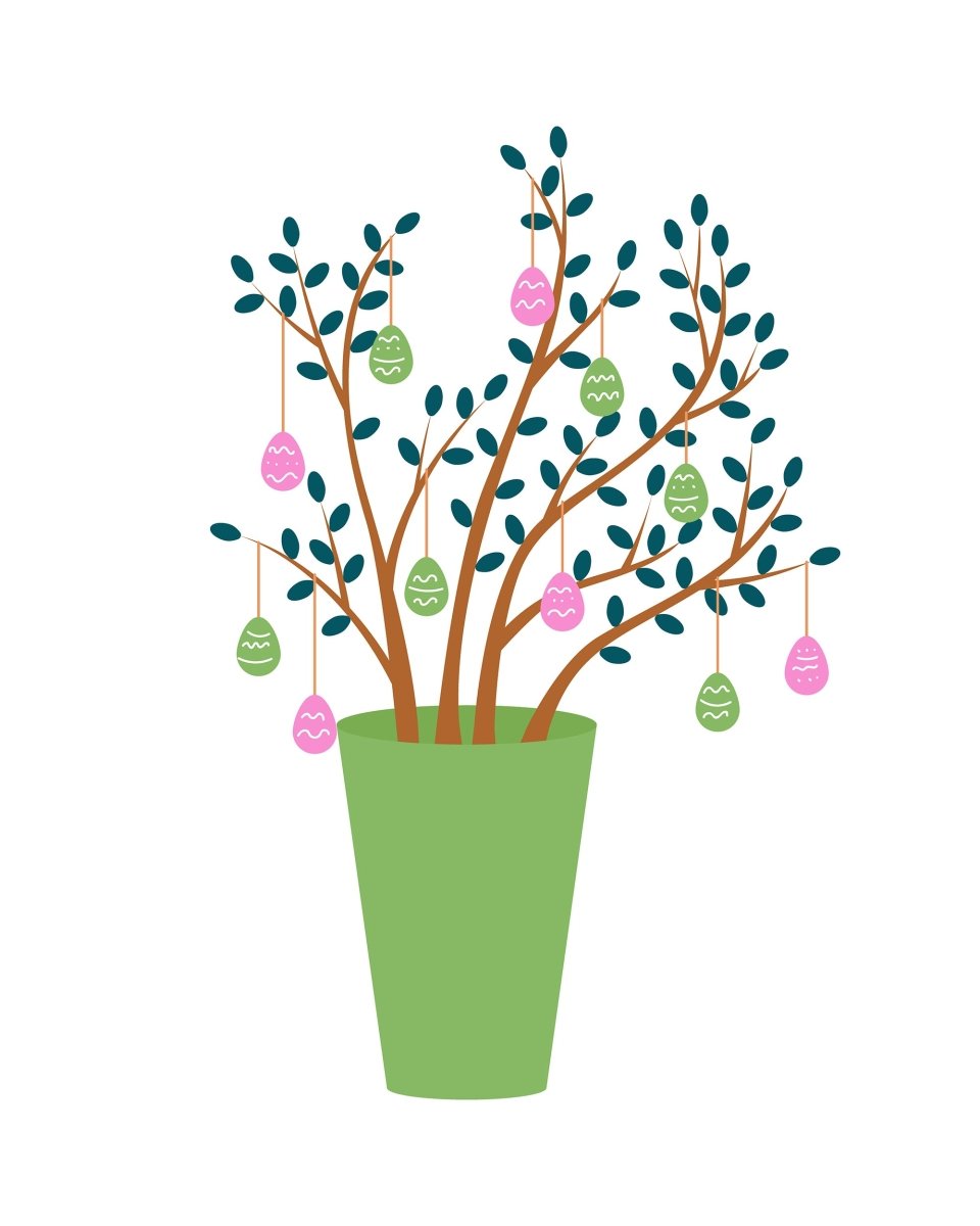 Easter celebration flat color vector detailed object set