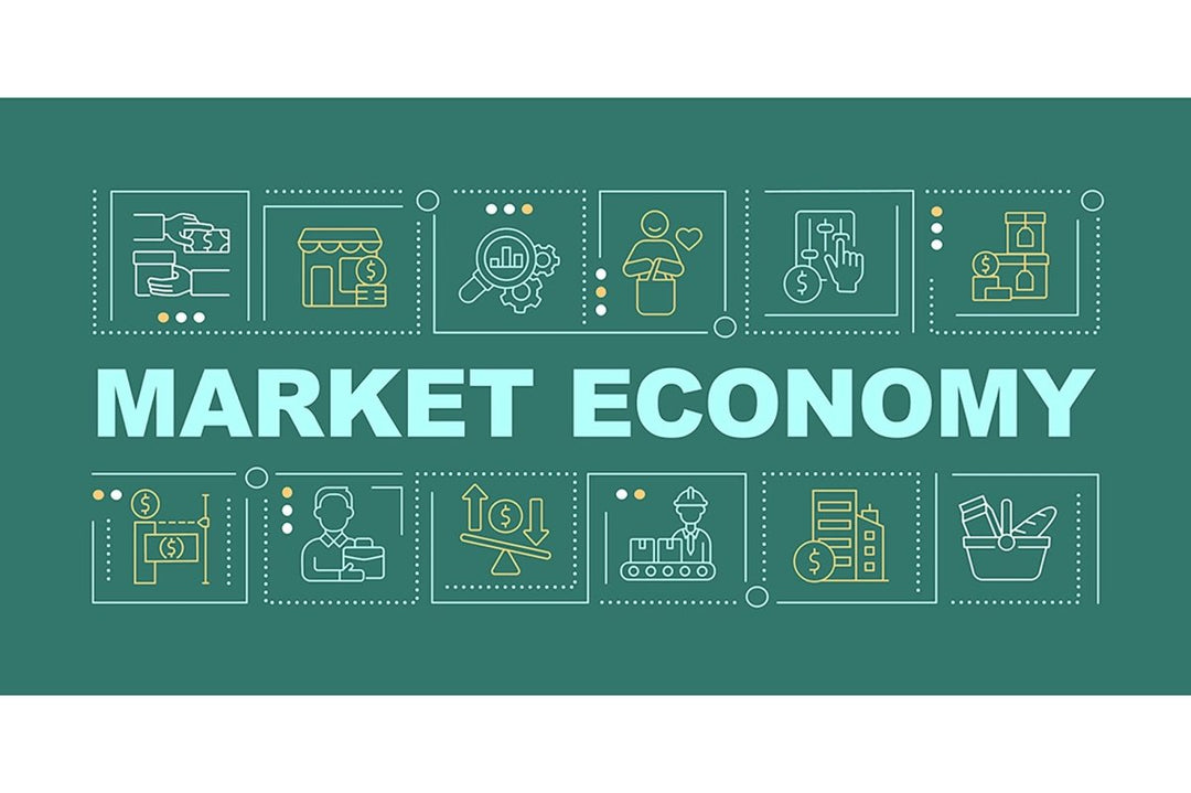 Economic system word concepts banner set