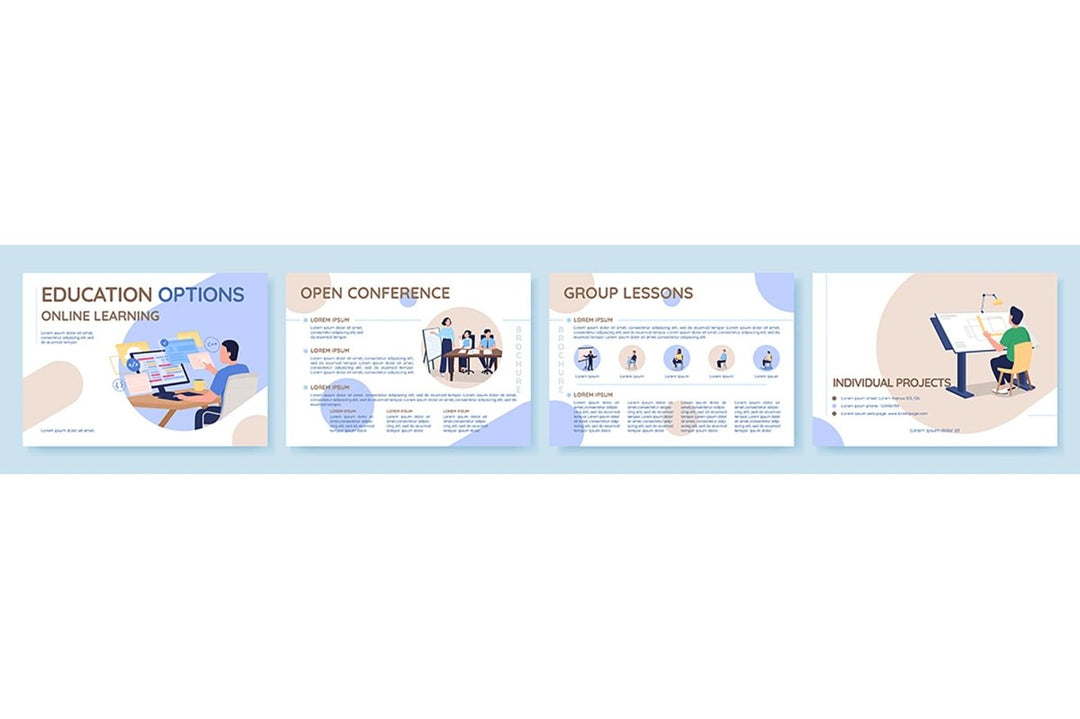 Education options brochure template set