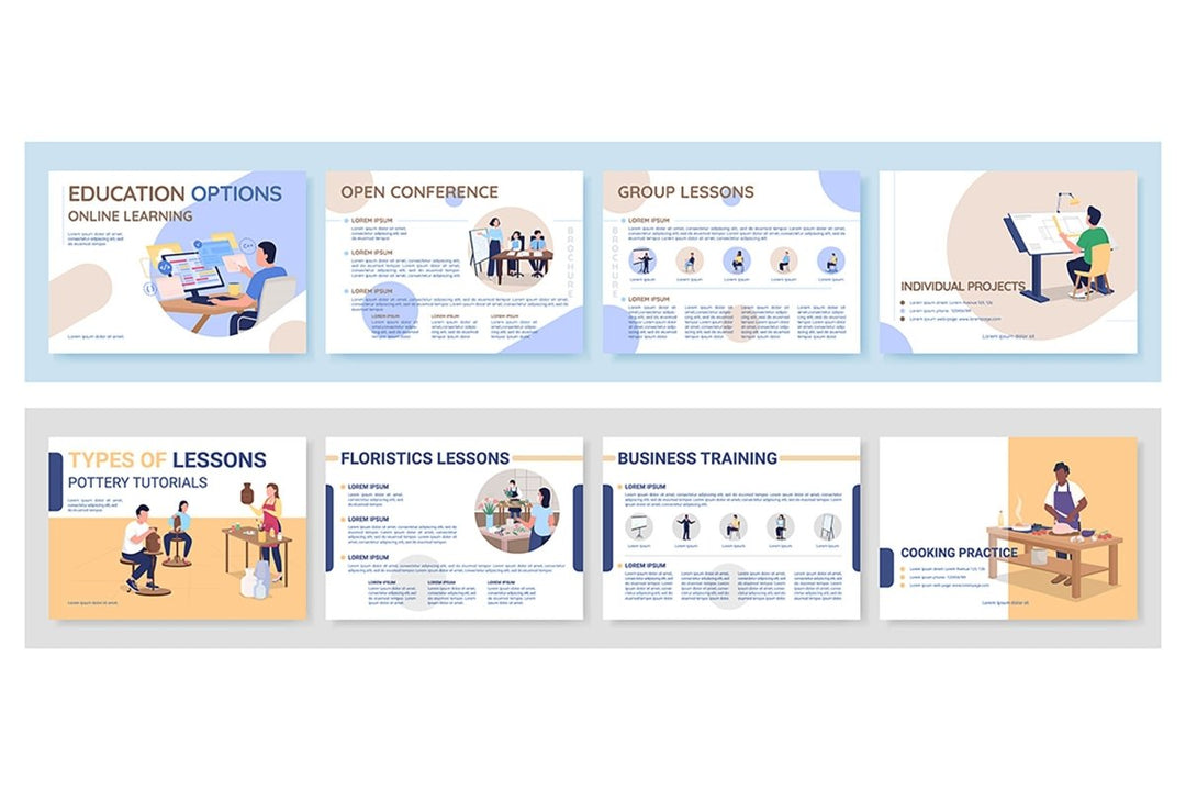 Education options brochure template set