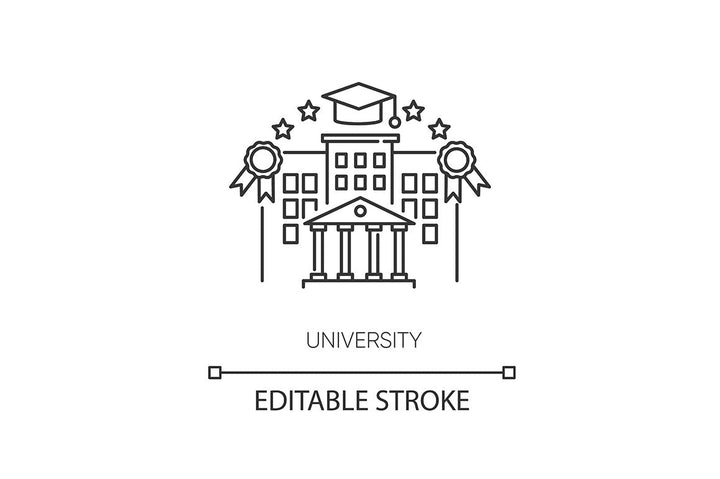 Education pixel perfect linear icons set